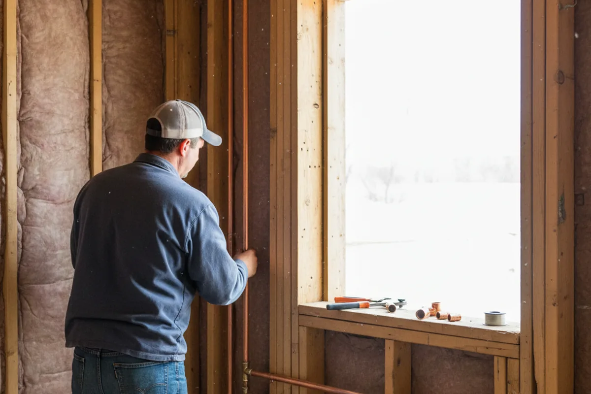 Licensed plumber running new copper supply lines in a Orleans home
