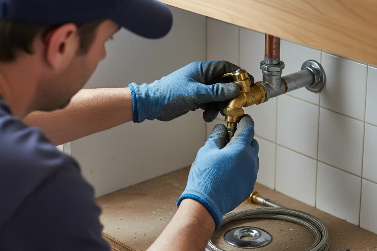 Shutoff valve and fitting work during Emergency Plumbing in Orleans